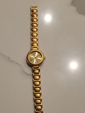 Oleg Cassini Gold-Tone Women's Bracelet Watch with Crystal Markers